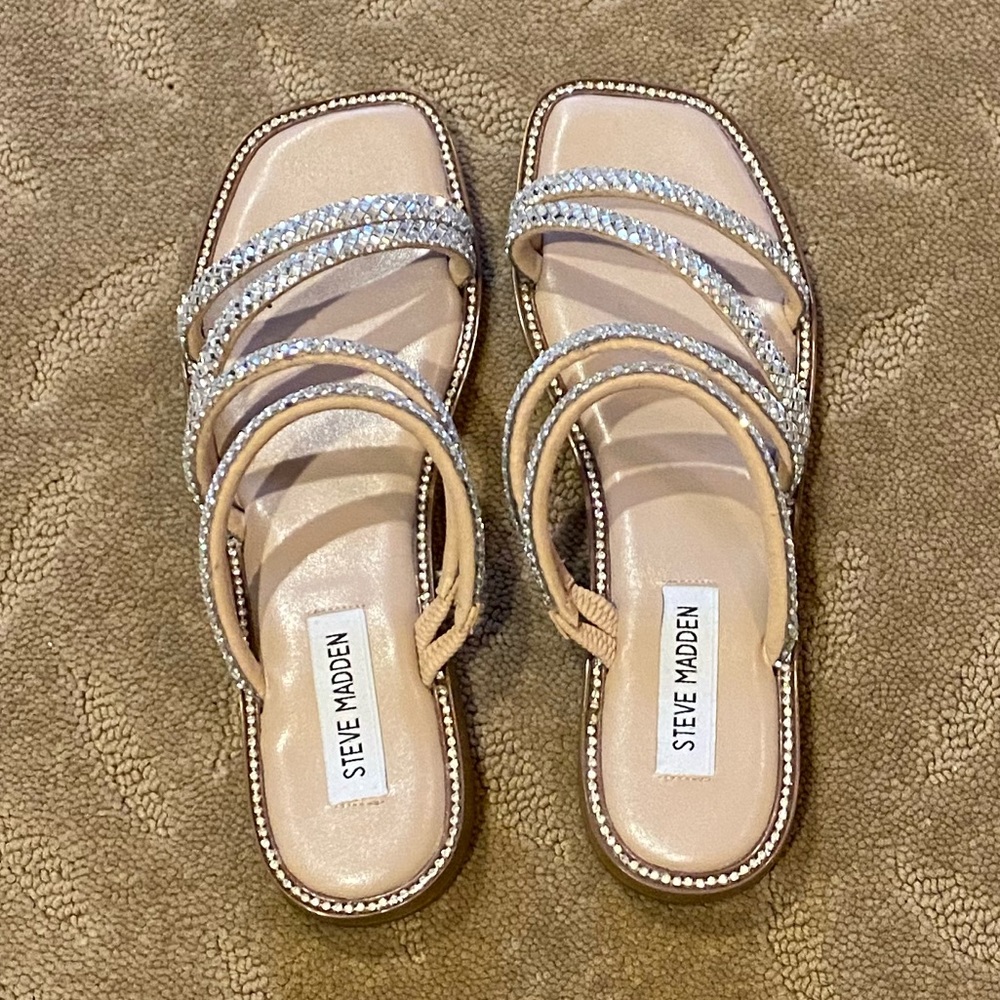 Steve Madden Starie Rhinestone Sandals - Picture 3 of 7